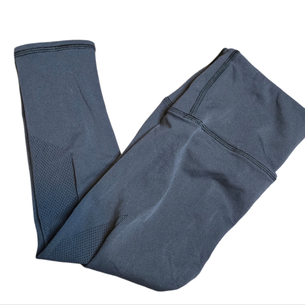 Lululemon High Rise Cropped Leggings Mesh Panel Athleisure Compression Running S